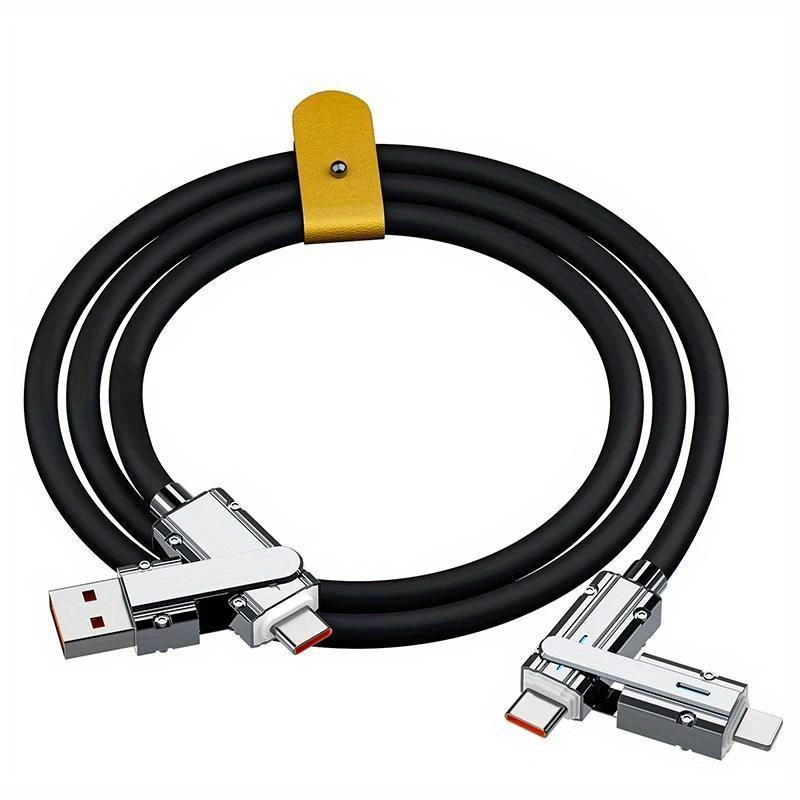 4 in 1 Data Cable, Multifunctional 4 in 1 Data Cable, Fast Charging Cable with Dual Type-C 100W Fast Charging Function