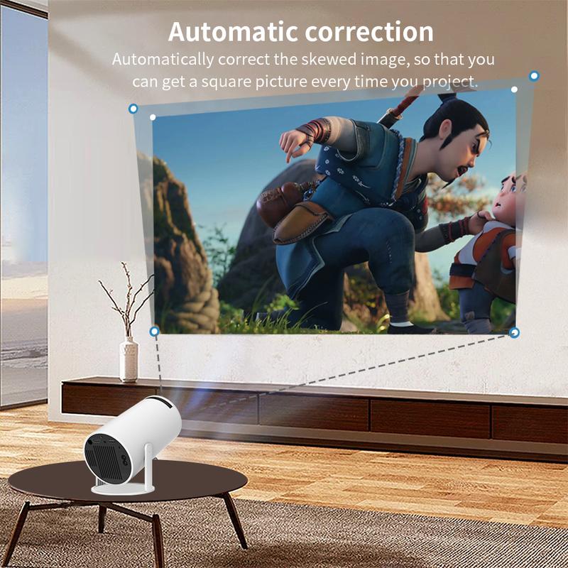 4K Mini Projector with Android TV 11.0, Support 1080P Smart Portable Projector with 5G WiFi and Bluetooth, 10000 Lumen，Auto Keystone Correction, Premium 360 Sound, 40