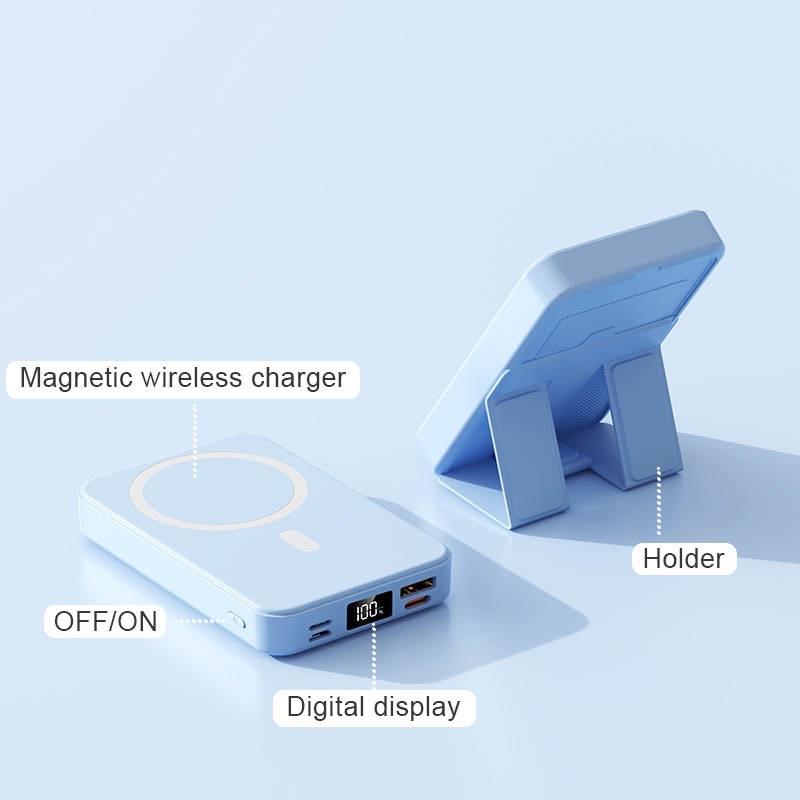 Magnetic Power Bank, Wireless, 10000mah Capacity, LED Display, MagSafe Compatible for iPhone 16 15 14 13 12 Pro Pro Max Plus, Comes with Type-C Cable, 22.5W Fast Charger, Chargeable,  Accessories Device Smartphone Digital Mobile Charging Battery Portable