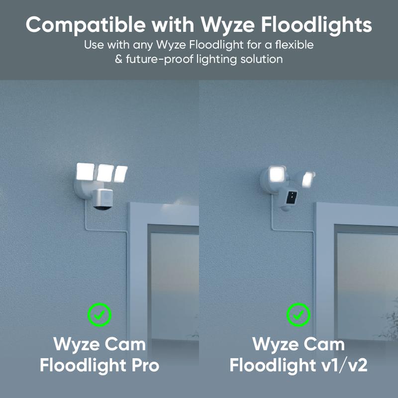 Wyze Cam Floodlight Plug-In Mount - No Junction Box Required Cameras Security Cable Cord