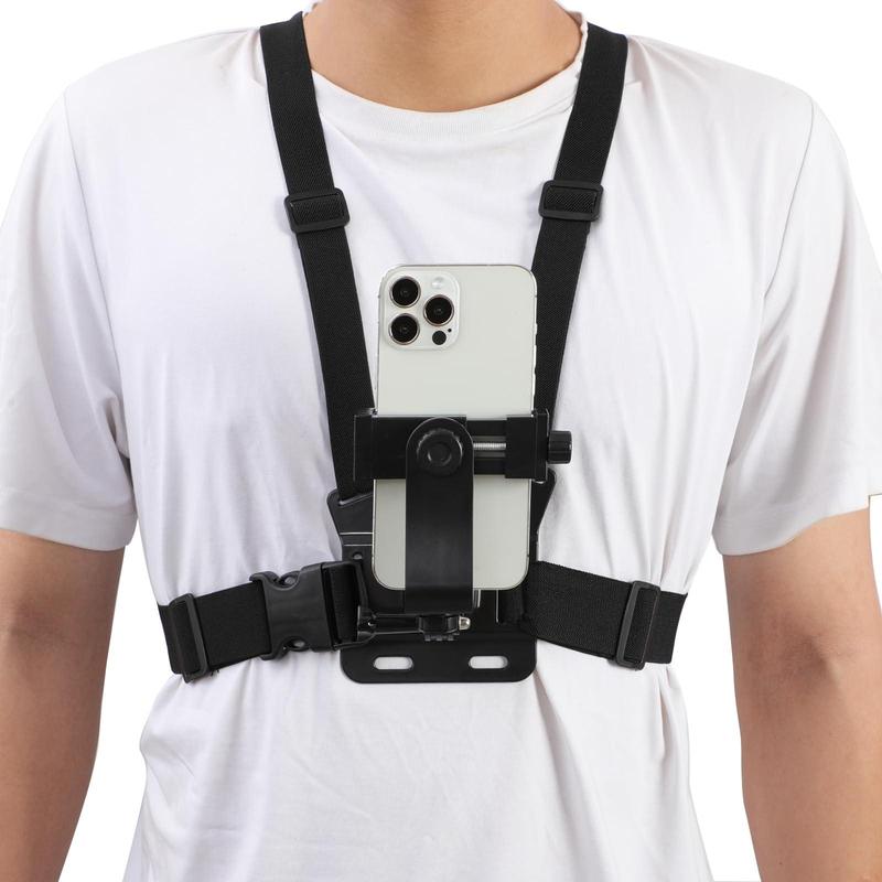 Mobile Phone Chest Mount Harness Strap Holder Cell Phone Clip Action Camera POV for Samsung iPhone Plus etc Smartphone Cellphone