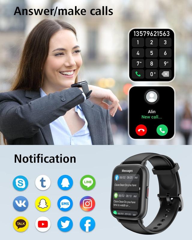 Smart Watches for Women Men (Answer Make Calls), 1.8