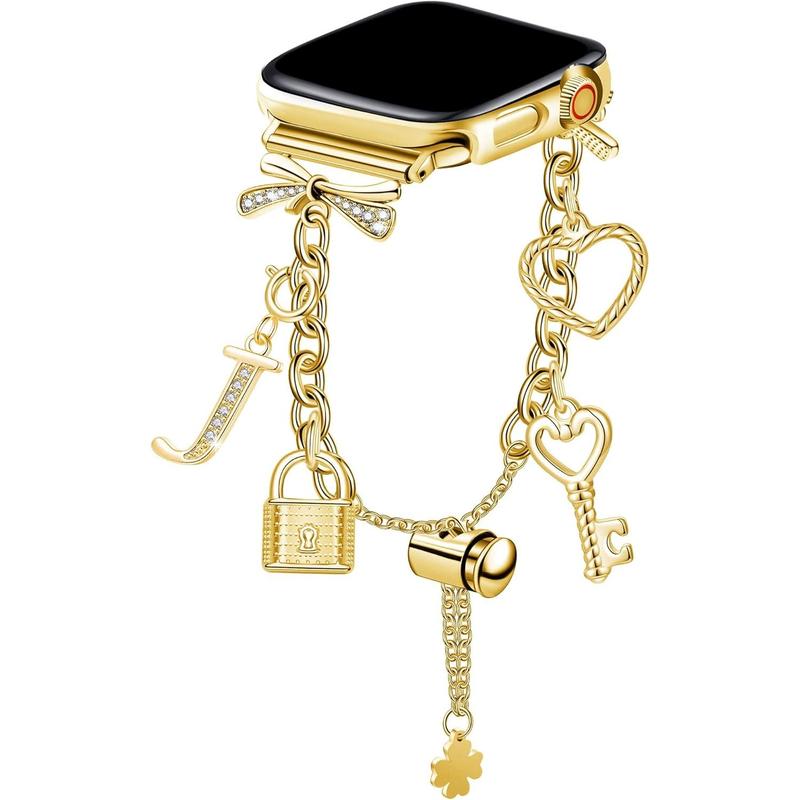 Compatible with Watch Band 38mm 40mm 41mm 42mm 42mm 44mm 45mm,Dressy Cute Bling Watch Charm Bracelet Band for Women for iWatch Series SE 7 6 5 4 3 2 1