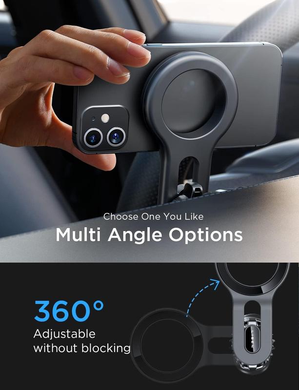 for iPhone 16 MagSafe Car Mount, [Quick Install] Ultra Magnetic Long Arm Mag Safe Car Phone Holder Vent, Car Accessories Fit for iPhone 16 Pro Max 15 14 13 12 Plus Mini Men Women, Blue