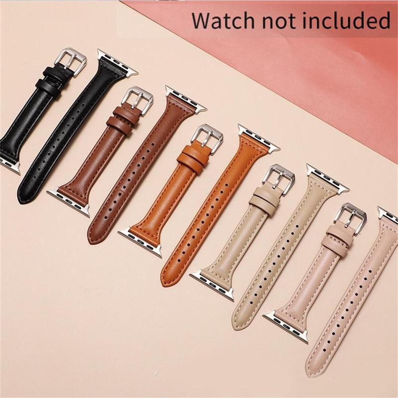 GIROUETTE Classic PU Leather Watch Band, 1 Count Replacement Watch Band for Women, Wearable Accessories Compatible with Apple Watch Series 9 8 7 6 5 4 3 2 1 SE SE2