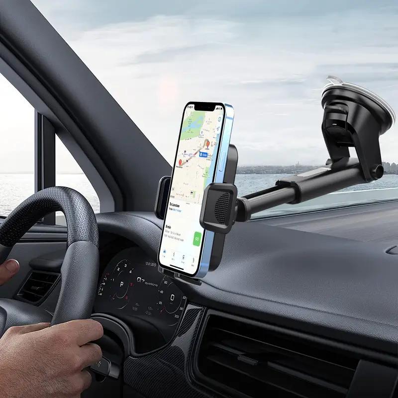 Car Phone Holder With Suction Cup, Navigation Bracket, Windshield & Dashboard Dual Use Telescopic Phone Holder