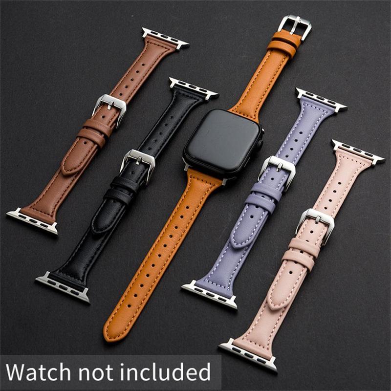 GIROUETTE Classic PU Leather Watch Band, 1 Count Replacement Watch Band for Women, Wearable Accessories Compatible with Apple Watch Series 9 8 7 6 5 4 3 2 1 SE SE2