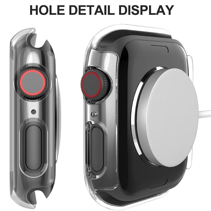 2 in 1 PC + Tempered Glass Integrated Screen Protector Case (5 Counts set), Anti-drop Protective Cover Compatible with Apple Watch Ultra SE 9 8 7 6 5 4 3 2 1