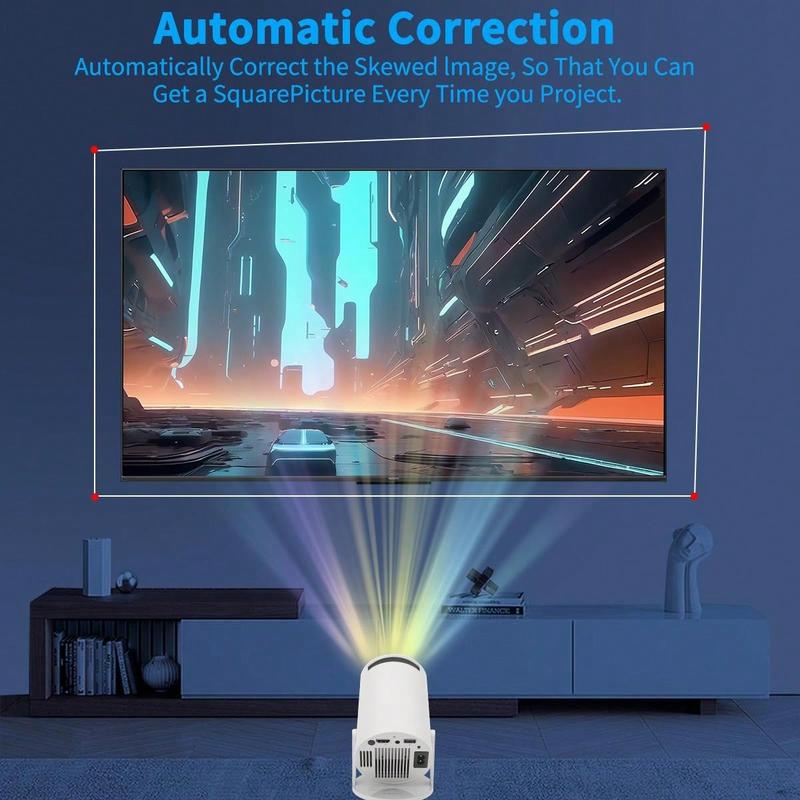 The Latest Projector With The Latest Version Of Android - Portable 1080P 720P And 200 ANSI Lumens For Indoor And Outdoor Theaters, 180° Adjustable Projection Angle, Wireless Connectivity