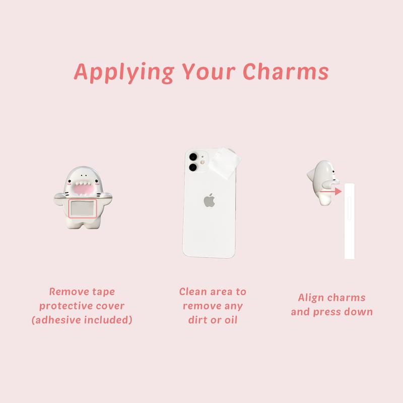 Chiffon Capybara Peeking Sticker Phone Charm - Cute Gift Tech Accessories for Phones and Tablets - Silicone, Plastic Smartphone Cellphone for iphone, tablets, ipads Shark cell phone