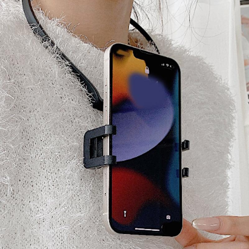 Neck Phone Holder, Portable Phone Holder, Mobile Phone Holder Suitable for Neck and Desktop, Universal Phone Accessories for Home Office Use