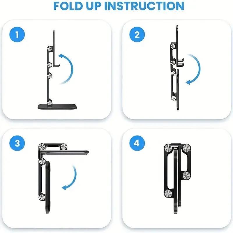 Folding Desktop Phone Holder, Adjustable Smartphone Tablet Stand Mount, Universal Phone & Tablet Holder Stand For Live Streaming & Watching TV, Cellphone Accessories