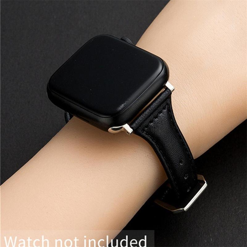 GIROUETTE Classic PU Leather Watch Band, 1 Count Replacement Watch Band for Women, Wearable Accessories Compatible with Apple Watch Series 9 8 7 6 5 4 3 2 1 SE SE2