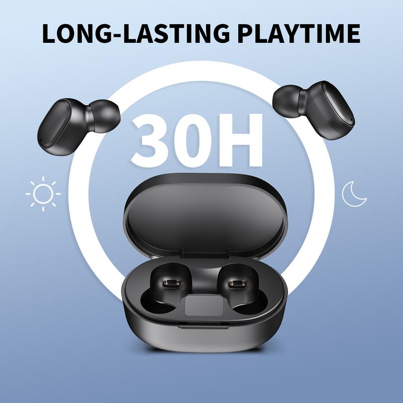 In Ear Headphones, Wireless Headphones 30H Playtime with with 4 Microphones Punchy Bass Stereo Sound Transparency Mode Sports Earbuds Bluetooth 5.3 Earphones c30i