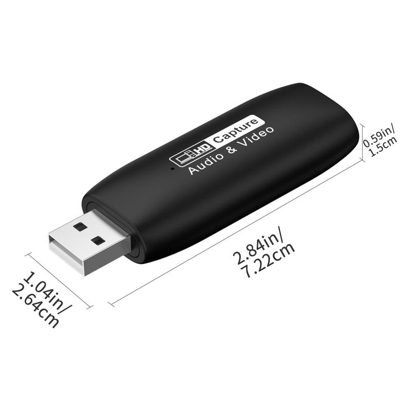 HDMI to USB 2.0 Video Capture Card, USB 2.0 Audio Capture Adapter, Video Capture Card for Streaming, Live Broadcasting, Video Conference, Teaching