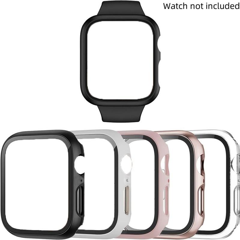 2 in 1 PC + Tempered Glass Integrated Screen Protector Case (5 Counts set), Anti-drop Protective Cover Compatible with Apple Watch Ultra SE 9 8 7 6 5 4 3 2 1