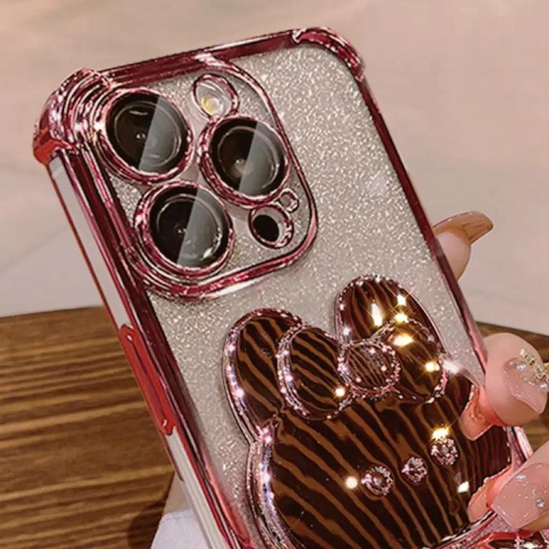 Phone Case with Hidden Makeup Mirror, Anti-fall Phone Protective Case, Shockproof Phone Cover Compatible with iPhone 15 Pro Max 14 13 12 11 Pro Max, Cute Cases for Phones, Birthday Gifts