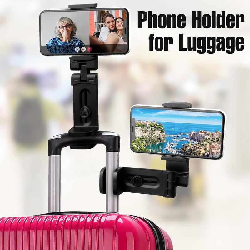 (2 Pack) Airplane Travel Phone Holder Mount: Universal in Flight Travel Essentials Phone Mount with 360 Degree Rotation, Handsfree Airplane Phone Holder, Travel  Haves Phone Clip Stand for Flying