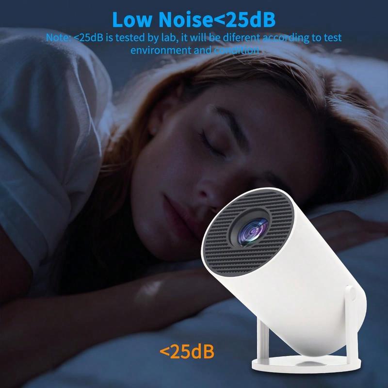 The Latest Projector With The Latest Version Of Android - Portable 1080P 720P And 200 ANSI Lumens For Indoor And Outdoor Theaters, 180° Adjustable Projection Angle, Wireless Connectivity