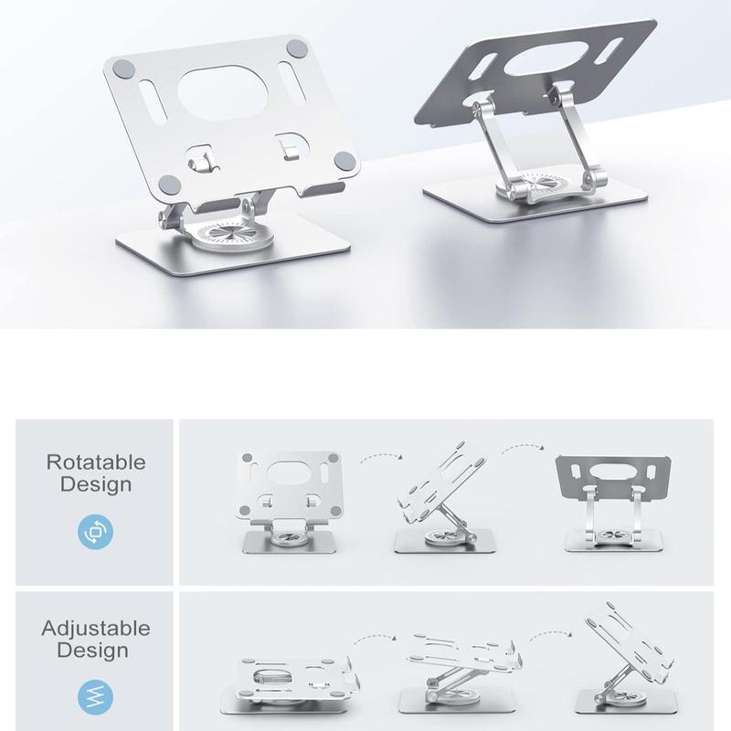 360 Rotating Base Stable Tablet Stand, Foldable Adjustable Tablet Holder for Home Office, Tablet Accessories for Tablet Drawing