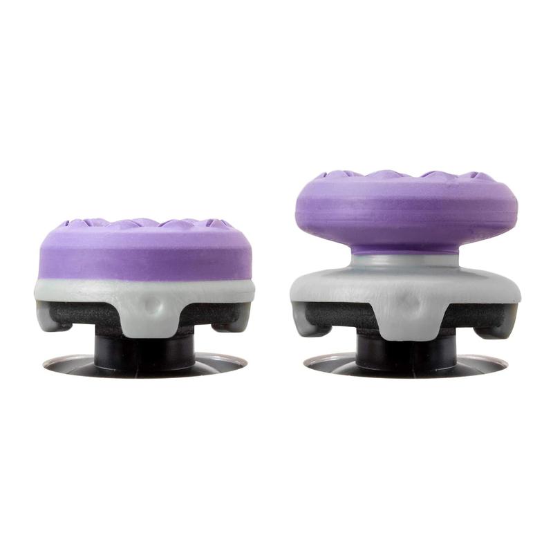 Gaming Thumbsticks For PS4 & PS5, Superior Precision, Anti slip,Comfort, 1 High-Rise 1 Mid-Rise,Controller Gamepad accessories, Purple Black White