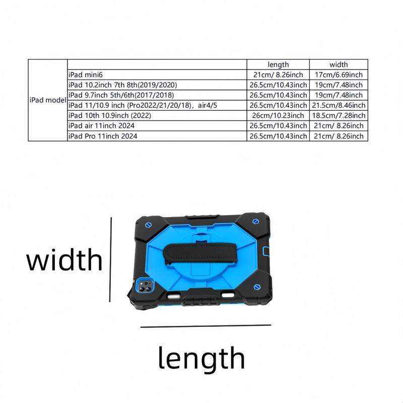 Shockproof Tablet Case, 1 Count Anti-collision & Anti-drop Tablet Protective Cover with Hand Loop, Tablet Protector for iPad 7.9 8.3 Inch, iPad 10.9 11 Inch