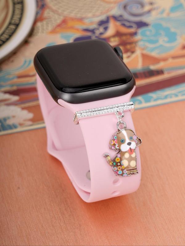 Cute Dog Design Watch Band, Rhinestone Decor Watch Band Charm for Apple Watch & Galaxy Watch Series Bands, Fashion Accessories for Women & Girls（no Strap）