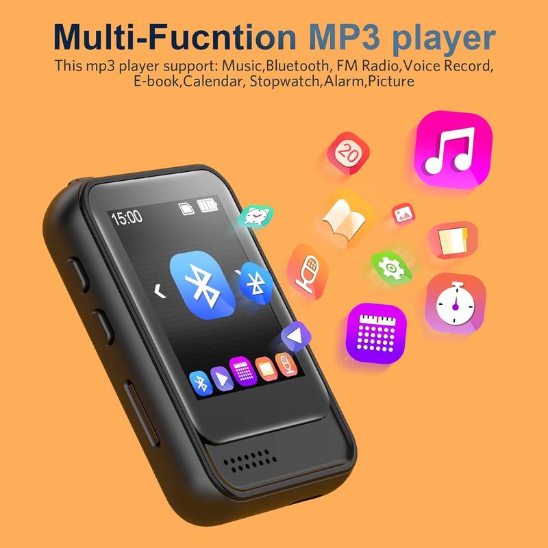 MP3 Player with Bluetooth,Portable Full Touchscreen Music Player with Speaker and Micro SD Card Slot,MP4 Player