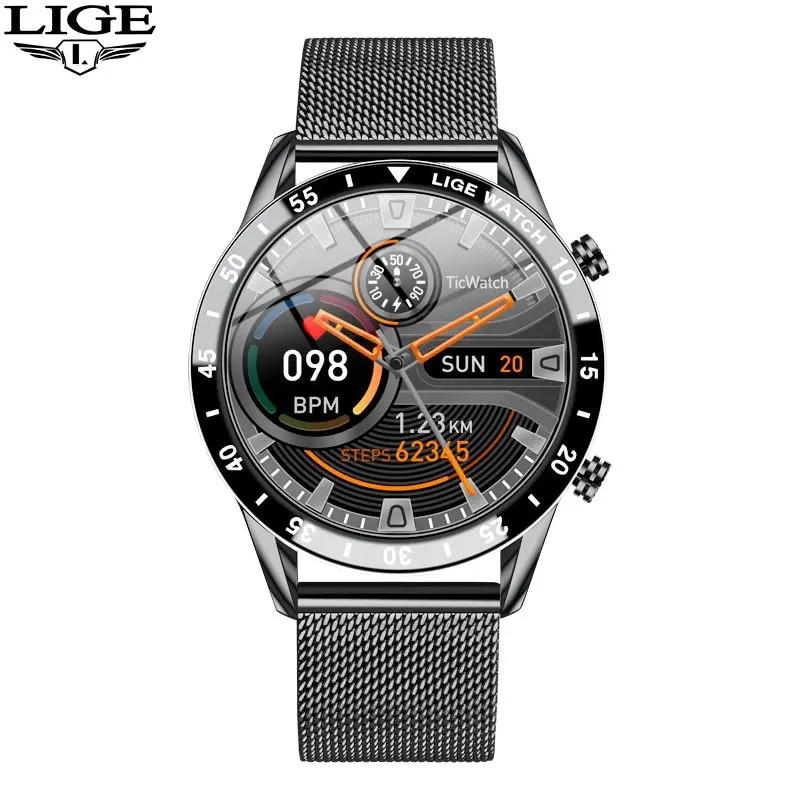 Lige 2024 smart watch men full circle touch screen Bluetooth call men smartwatch waterproof sport activity fitness watch + box