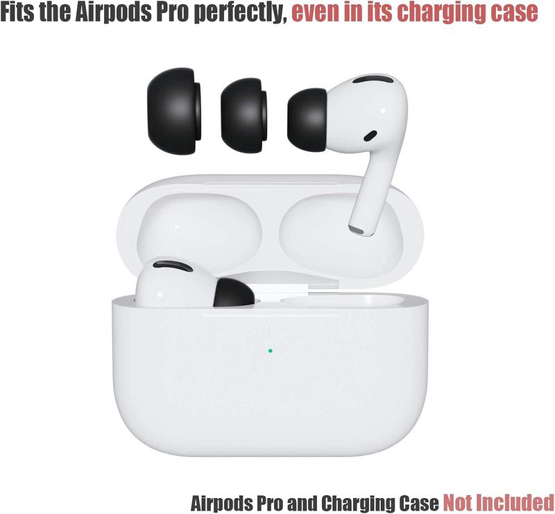 Replacement Ear Tips Compatible with AirPods Pro1 2 [4 Pairs], Silicon EarBuds Tips with Noise Reduction Hole, Fit in The  Case (Sizes XS S M L, White)