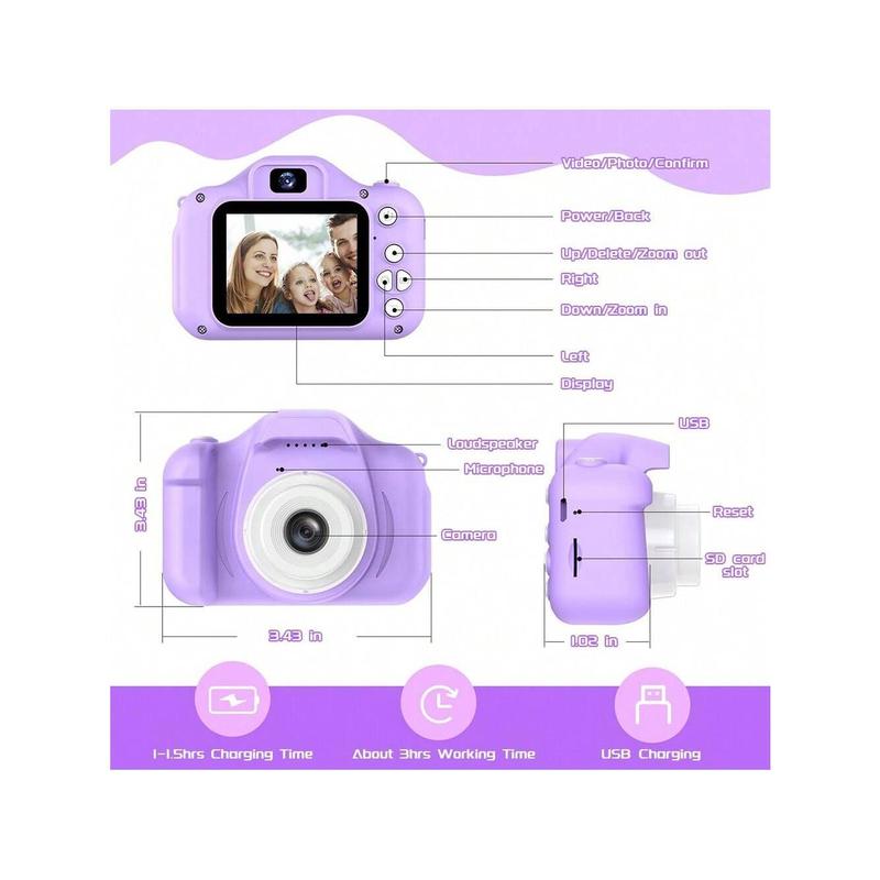 Children's Camera Toys For 3-12 Years Old Kids Boys Girls,HD Digital Video Camera With Protective Silicone Cover,Christmas Birthday Gifts With 32GB SD Card