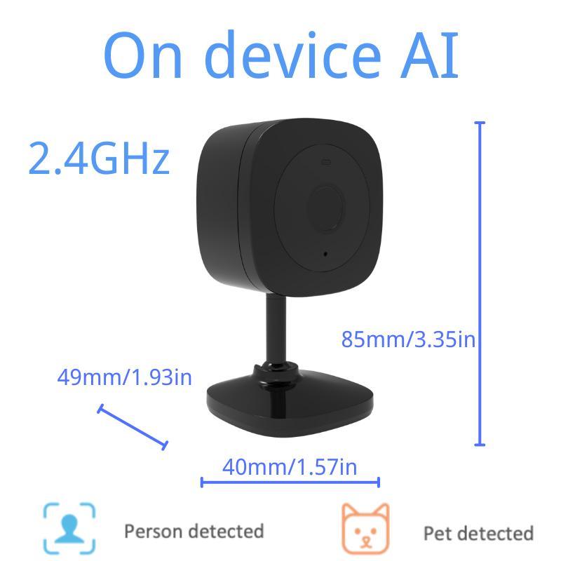 Plug-in Camera Security for Summer, 2K High Definition Video Security Cameras with Night-Vision & Motion-Detection, Two-way Audio Home Security Camera, 2.4GHz Wireless Household Portable Monitor, Home Camera Security for Pet Monitoring