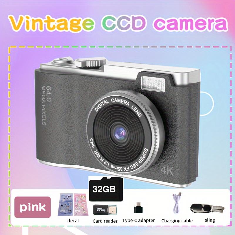 64MP 4K HD Digital MP3 Camera 18X Digital Zoom Cameras For Vlogging 2.4'' LCD Rechargeable Camera Photography Camera For Beginners , Recording Videos, And Webcam. With MP3 Features, Eligible For Music And Movies. Perfect Gifts (32GB Memory Card Included)