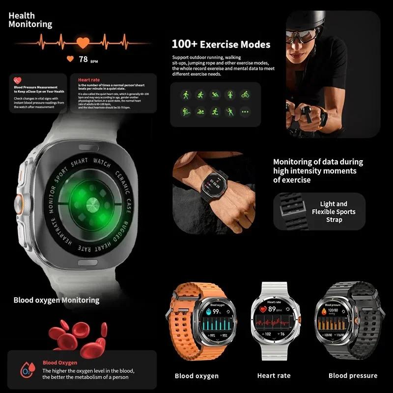 New Galaxy Watch 7 Ultra Smart Bracelet Men 32GB Memory GPS Trackr NFC HD Sapphire Screen Bluetooth call Smartwatchs For Samsung