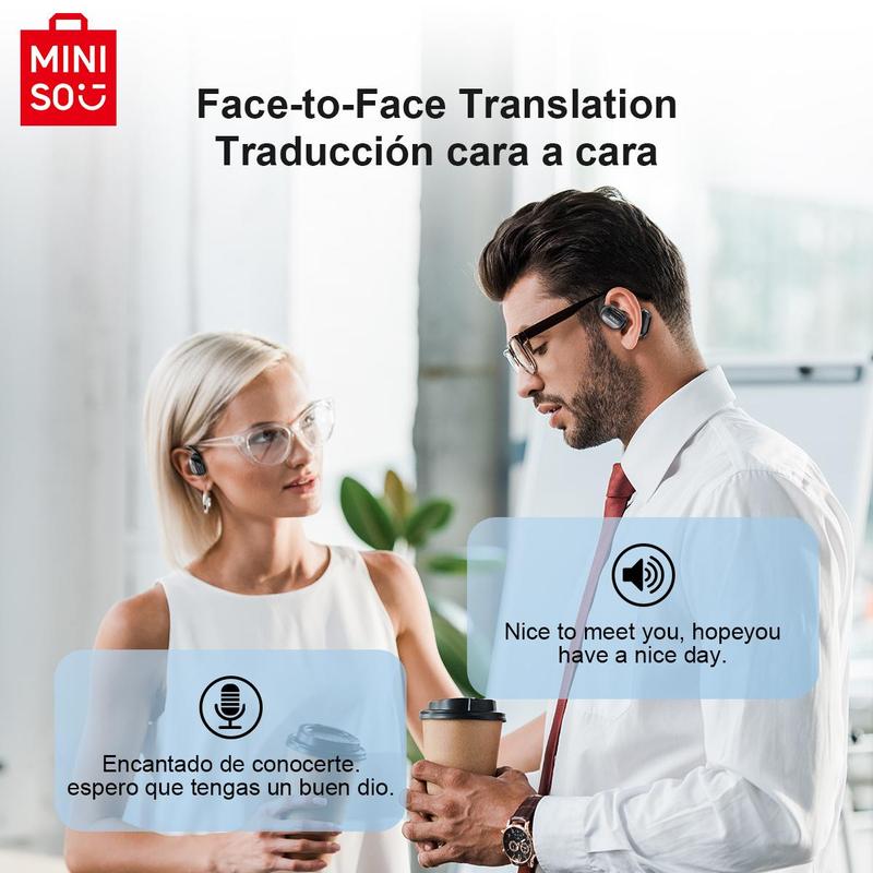 MINISO MS162 Open-ear Design Wireless Earphone, Rechargeable Bluetooth-compatible Earbuds with Built-in Microphone, HiFi Sound Quality Sports Earphone