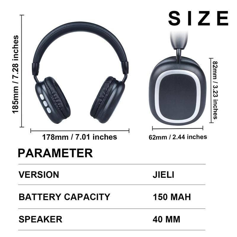 Fashionable Wireless Over-ear Headphone, Foldable Gaming Headset, Noise Cancelling Headphone for Phone, Computer, MP3, Music Player