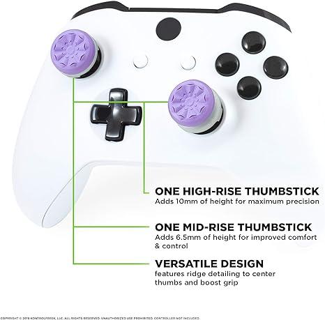 Professional Thumbsticks for PS4 PS5 Xbox | Controller Thumb Grips | Protective Thumb Grips with 1 High-Rise Convex & 1 Mid Rise Concave | Camepad Accessories | lmprove Game Accuracy | Increase Height | Gaming Room Supplies | Red Black Purple White