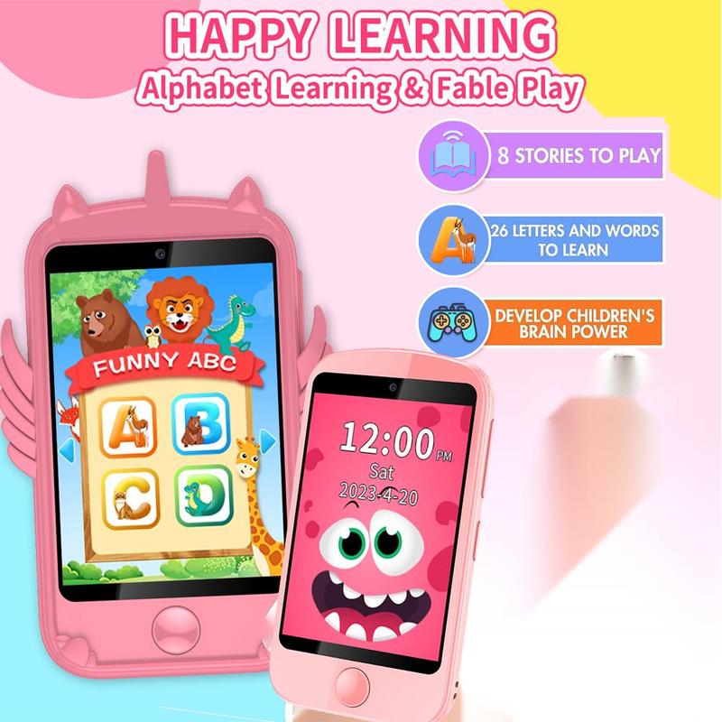 KGG 2G SOS Call Electronic Learning Device, 17 Games Dual Cameras Taking Photo Video Record Music Player, Smart Phone with Calculator Audio Book Call