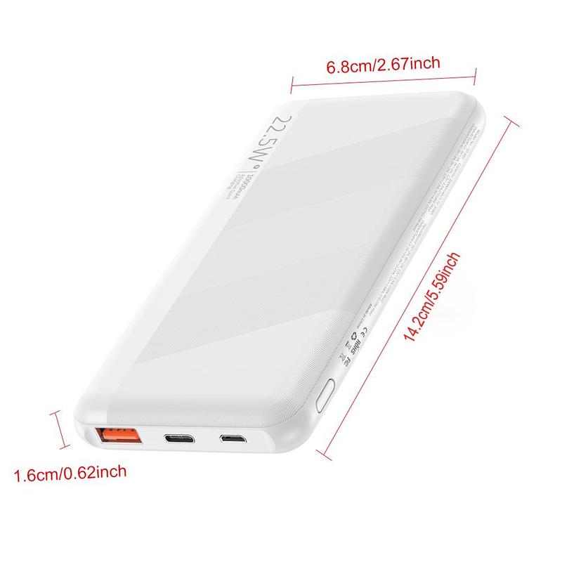 10000mAh Portable Power Bank, USB C Input Output Power Bank, PD3.0 QC4.0 Fast Charging Portable Phone Charger, Power Bank Suitable for iPhone Galaxy iPad, Portable Charger for Phone