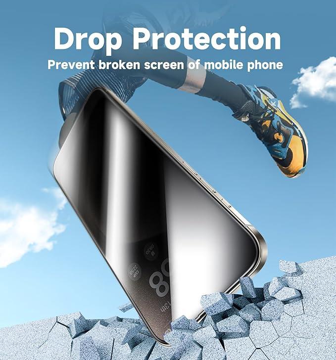 2PCS Magic Johns Privacy Screen Protector for iPhone 12-16Series,Tempered Glass Shockproof Phone Protective Film,Fingerprint Proof Phone Screen Protector,retective Phone Accessories,Fall Phone Accessories,Stocking Filter