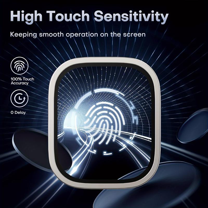 2 pcs for Apple Watch Ultra Screen Protector 49mm 9H Tempered Glass + Titanium Alloy Frame [Keep Original] [Touch Sensitive] Lightweight Protective Film iwatch  to protect the watch screen Accessories Wearable Cover Handheld Protection