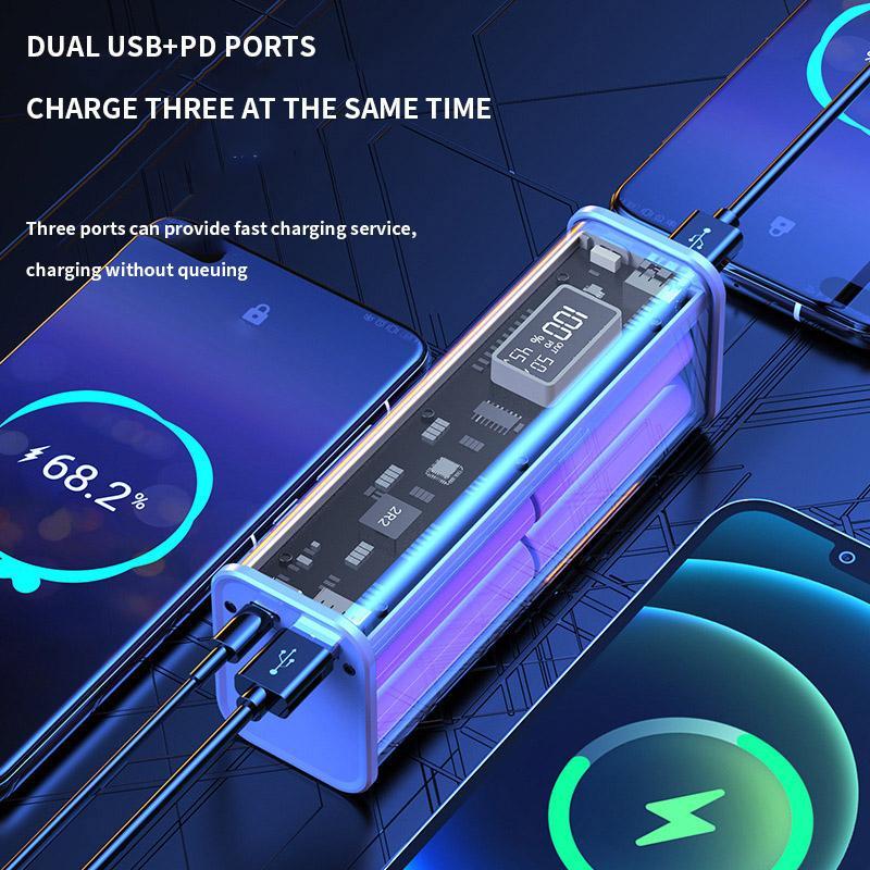 20000mAh PD 20W Dual USB & PD Port Power Bank, Super Fast Charging Mobile Power Bank, Outdoor Emergency Phone Charging Power Bank