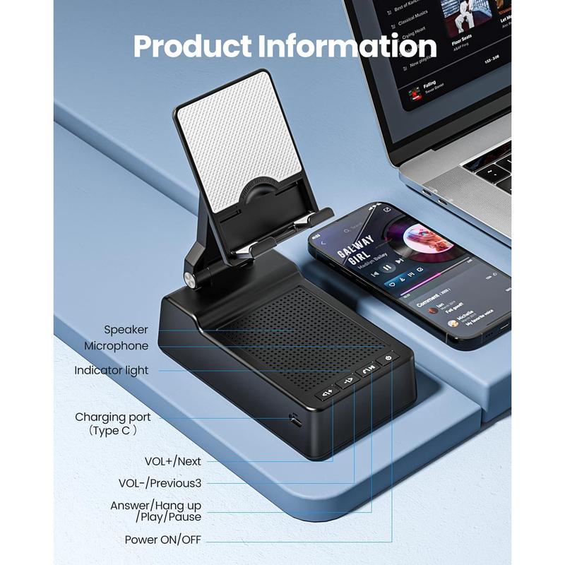 Mobile phone holder with Bluetooth speaker, high-definition surround sound, suitable for home use, compatible with mobile phones and computers Mount