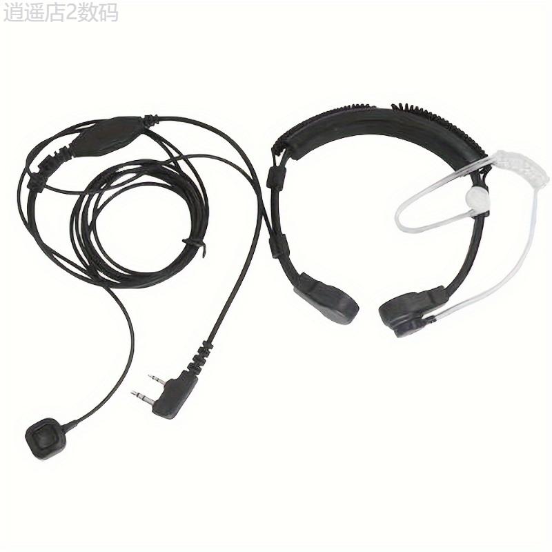 1pc 2pcs Air Conduction Noise Reduction Throat Control Tactical Headset for Baofeng, Jianzong and Other Walkie Talkie Models (BF888S, UV-5R, UV-9R PLUSTK-2107, NX-3320, NX-320PT558, TC-510, TC-700) Audio Button Waterproof Plastic