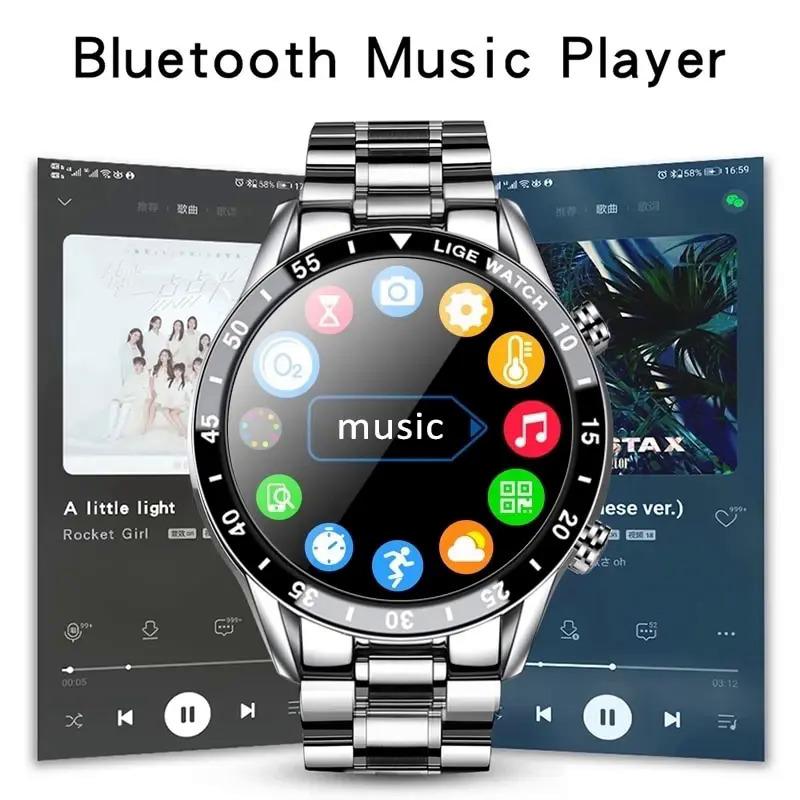 Lige 2024 smart watch men full circle touch screen Bluetooth call men smartwatch waterproof sport activity fitness watch + box