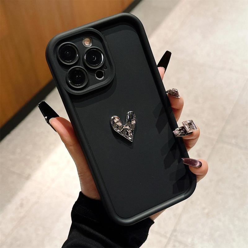 Heart Design Phone Case, Anti-fall Phone Protector Cover, Shockproof Phone Protective Case Compatible with iPhone 16 15 14 13 12 11 Series