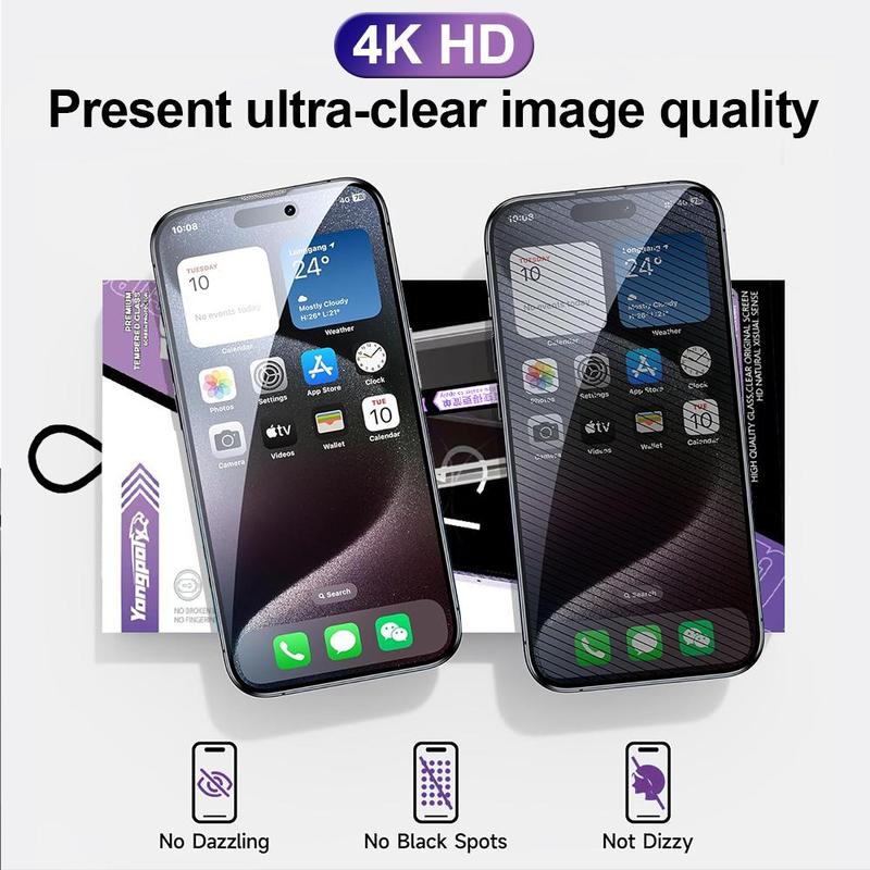 Privacy HD Mobile Phone Screen Protector, 1 Count Tempered Glass Smartphone Screen Film, Phone Accessories Compatible with iPhone 11 12 13 14 15 16 Series