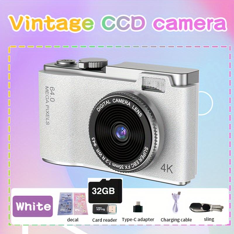 64MP 4K HD Digital MP3 Camera 18X Digital Zoom Cameras For Vlogging 2.4'' LCD Rechargeable Camera Photography Camera For Beginners , Recording Videos, And Webcam. With MP3 Features, Eligible For Music And Movies. Perfect Gifts (32GB Memory Card Included)