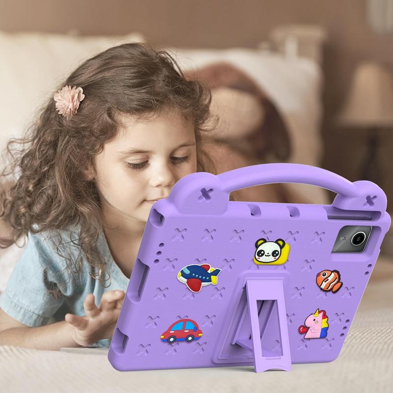 for  Tab M11 Case 11 inch (TB330FU TB330XU),  EVA Shockproof Cover for  M11 Tablet Case, with Stand Handle Cartoon Figures, Purple