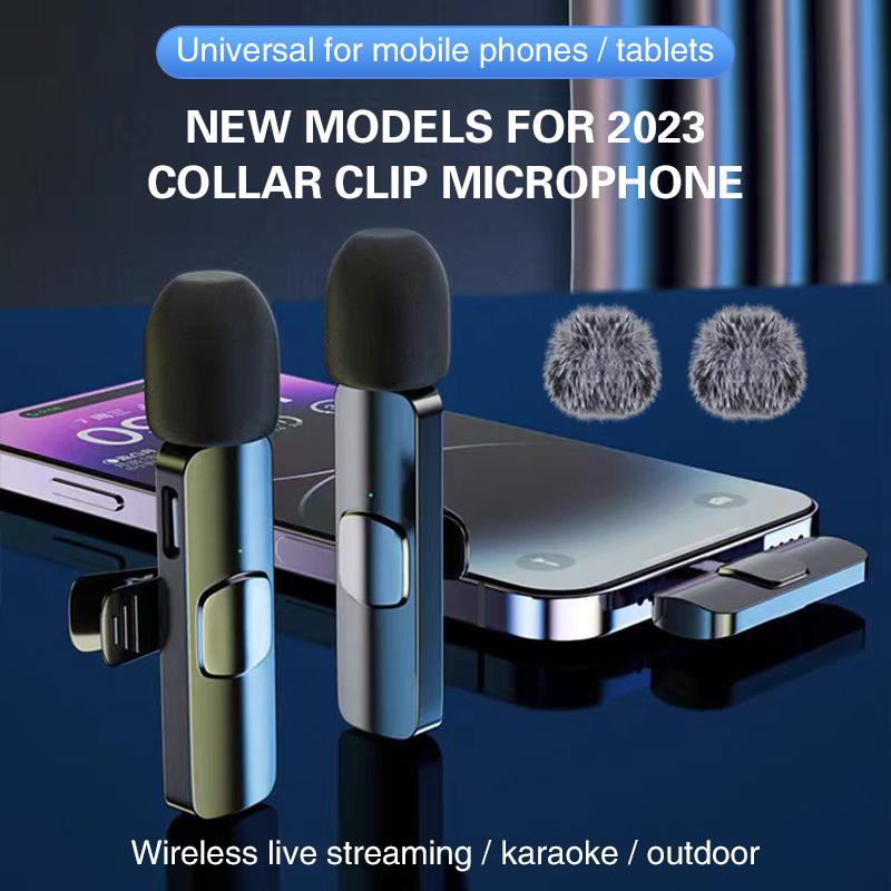 2 pieces Professional Wireless Lavalier Lapel Microphone for iPhone, Android, iPad - Recording Mic for Interview Video Podcast Vlog Audio Smartphone.